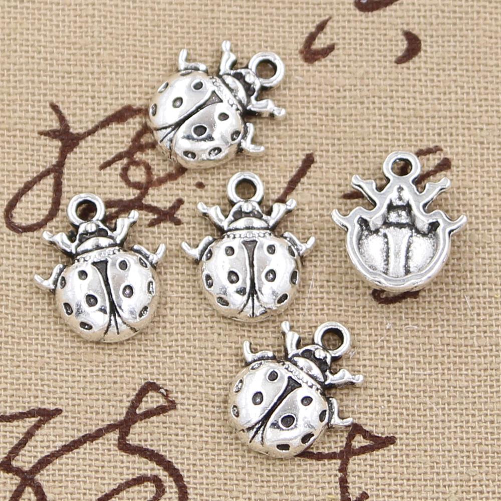 Vintage Fashion Bug - 12 قطعة Charms الخنفساء علة 16x14