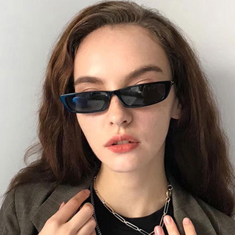Vintage Fashion Images - نظارات شمسية مستطيلة صغيرة للنساء، نظارات