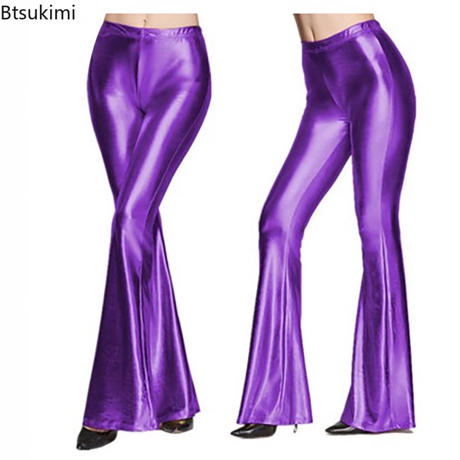 بنطلون نسائي لامع بقصة واسعة م - مراجعة Wide Leg Trouser 70S وسعره