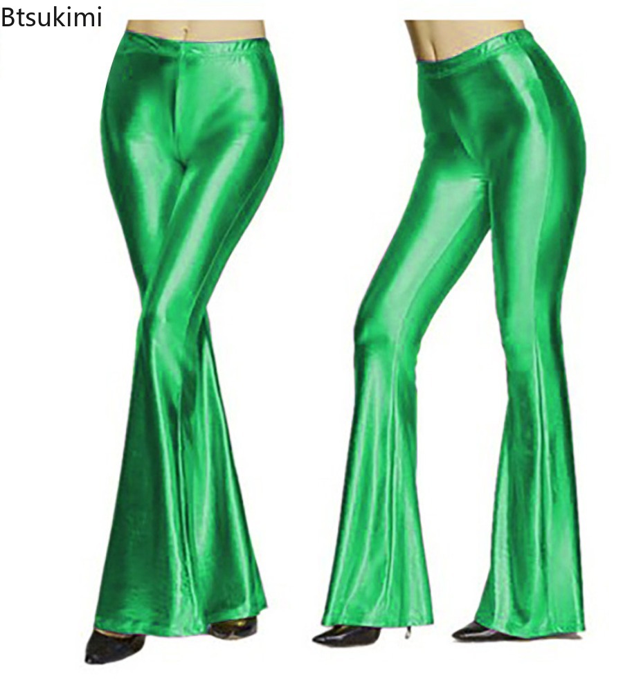 بنطلون نسائي لامع بقصة واسعة م - مراجعة Wide Leg Trouser 70S وسعره