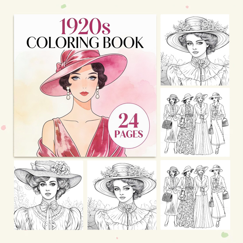 كتاب تلوين من عشرينيات القرن ا - مراجعة Vintage Fashion Coloring Pages وسعره