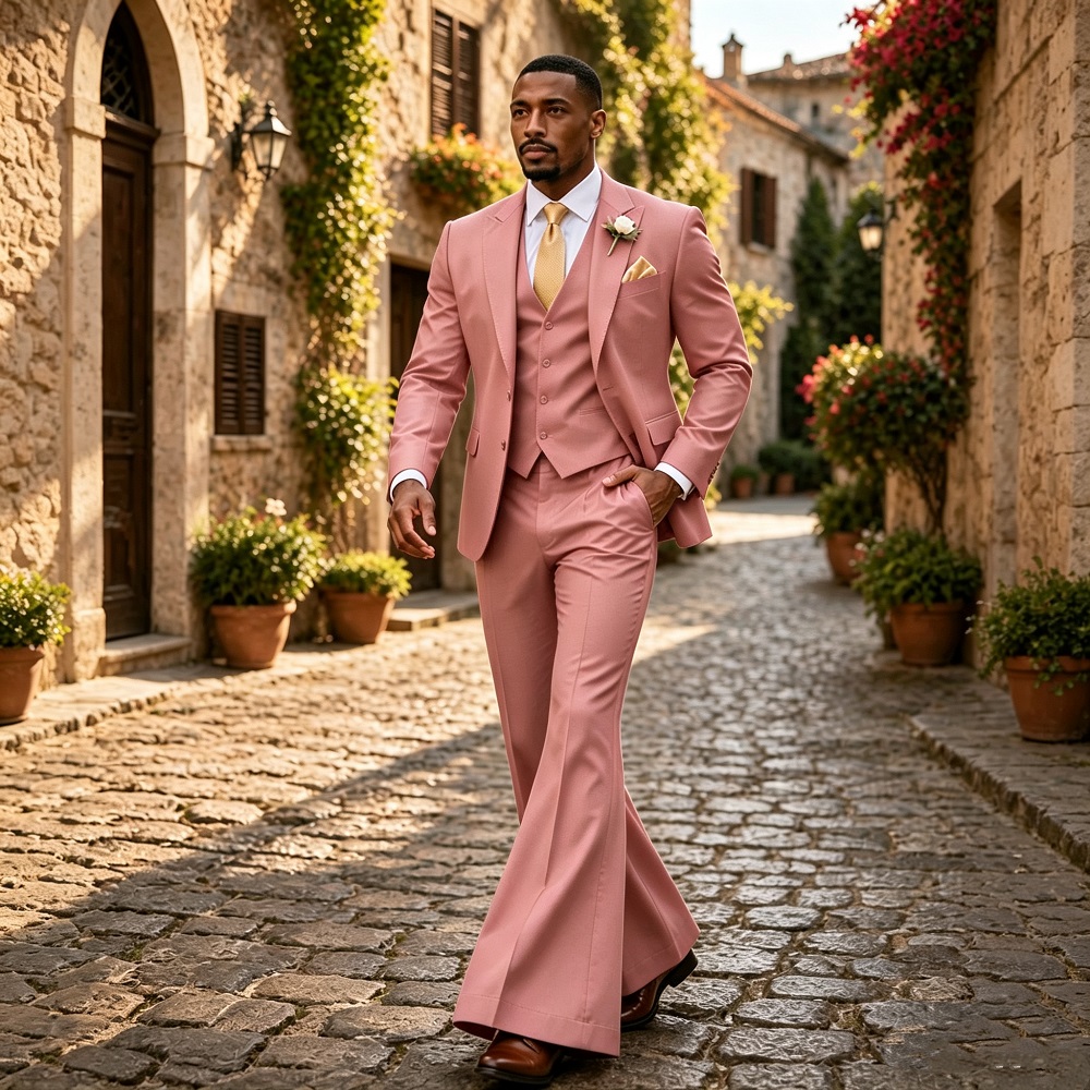 بدلة زفاف رجالية بتصميم عتيق م - مراجعة Wide Leg Trouser 70S وسعره