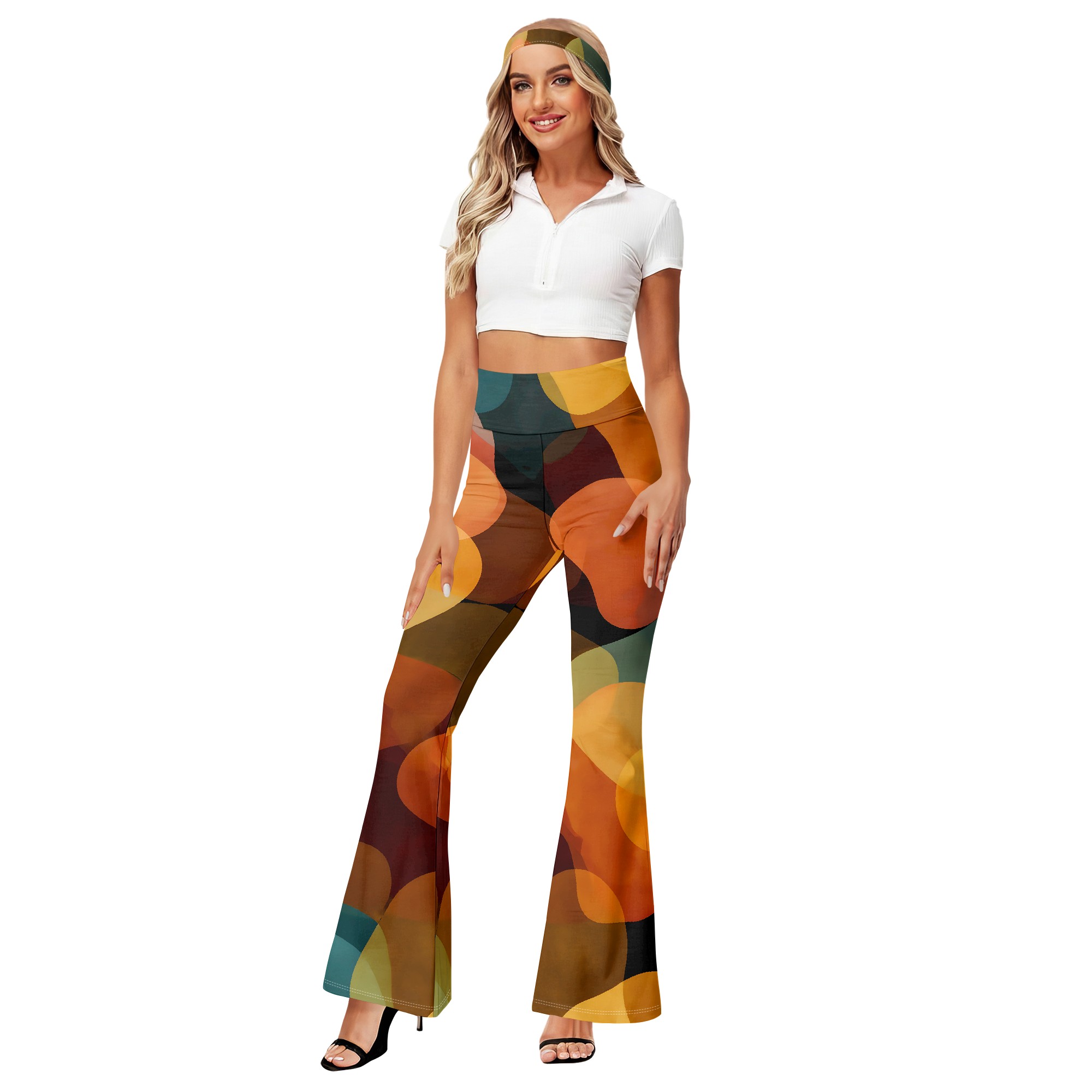 بنطلون واسع الساق بطبعة ريترو، - مراجعة Wide Leg Trouser 70S وسعره