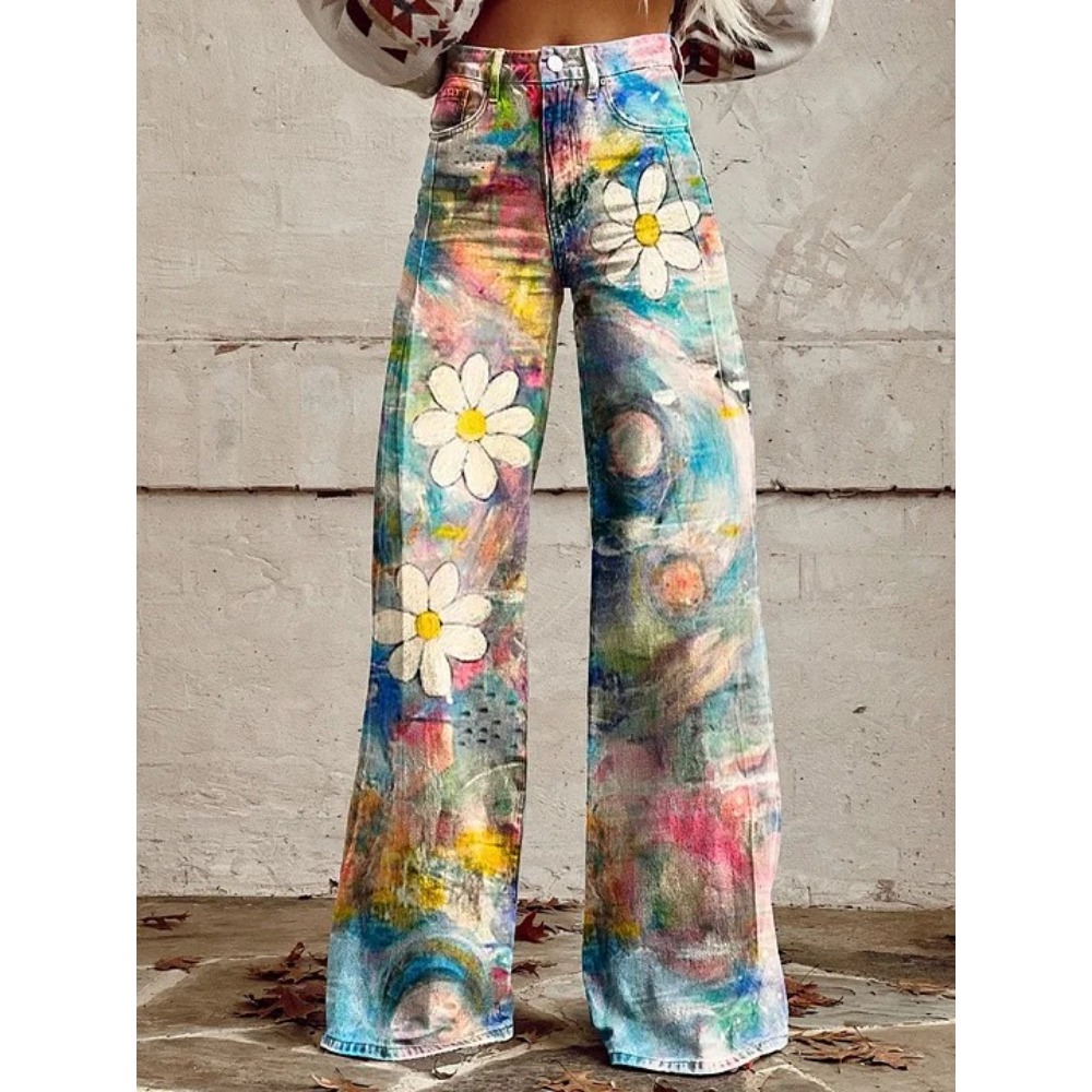 بنطلون نسائي واسع الساق بخصر م - مراجعة Wide Leg Trouser 70S وسعره