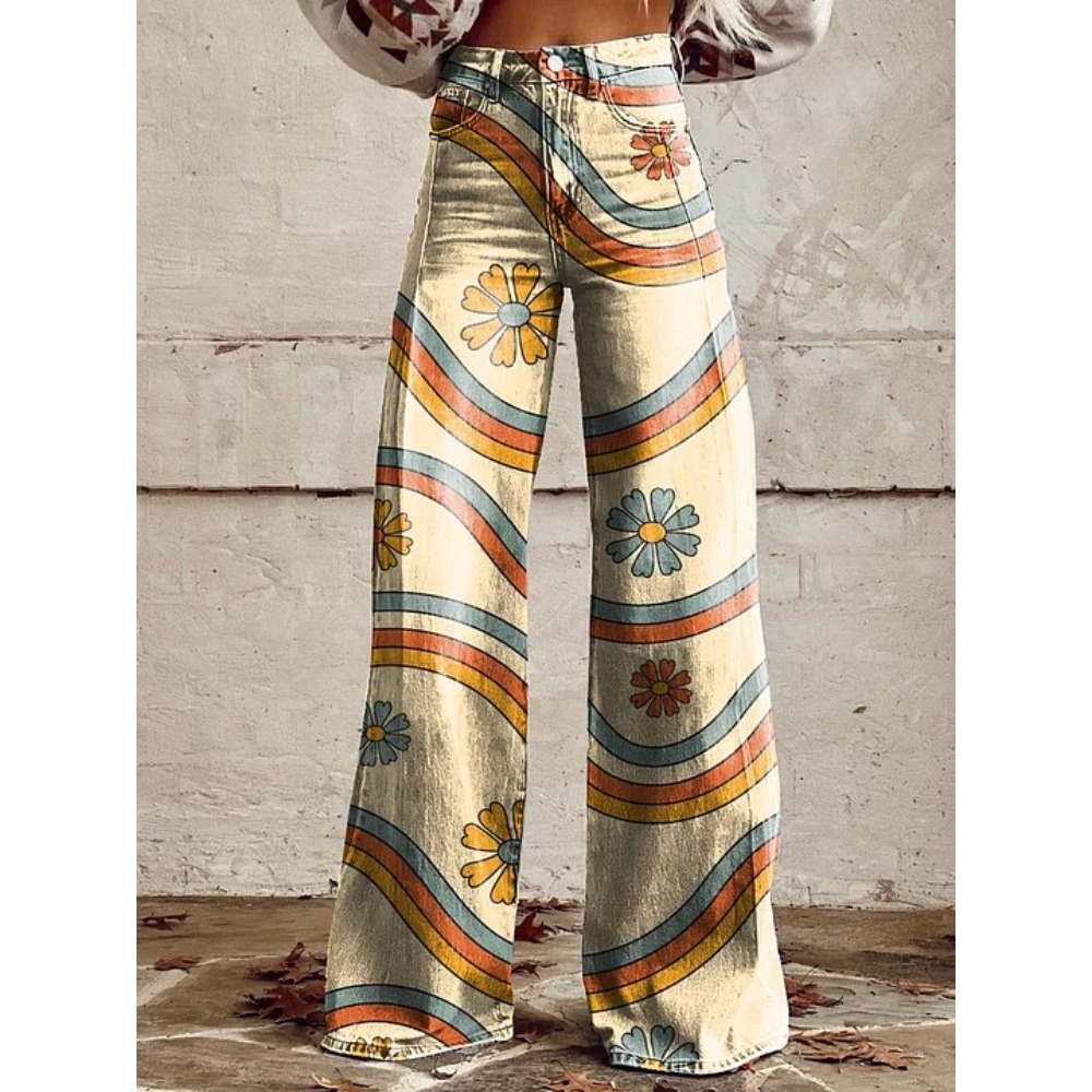 بنطلون نسائي واسع الساق بخصر م - مراجعة Wide Leg Trouser 70S وسعره